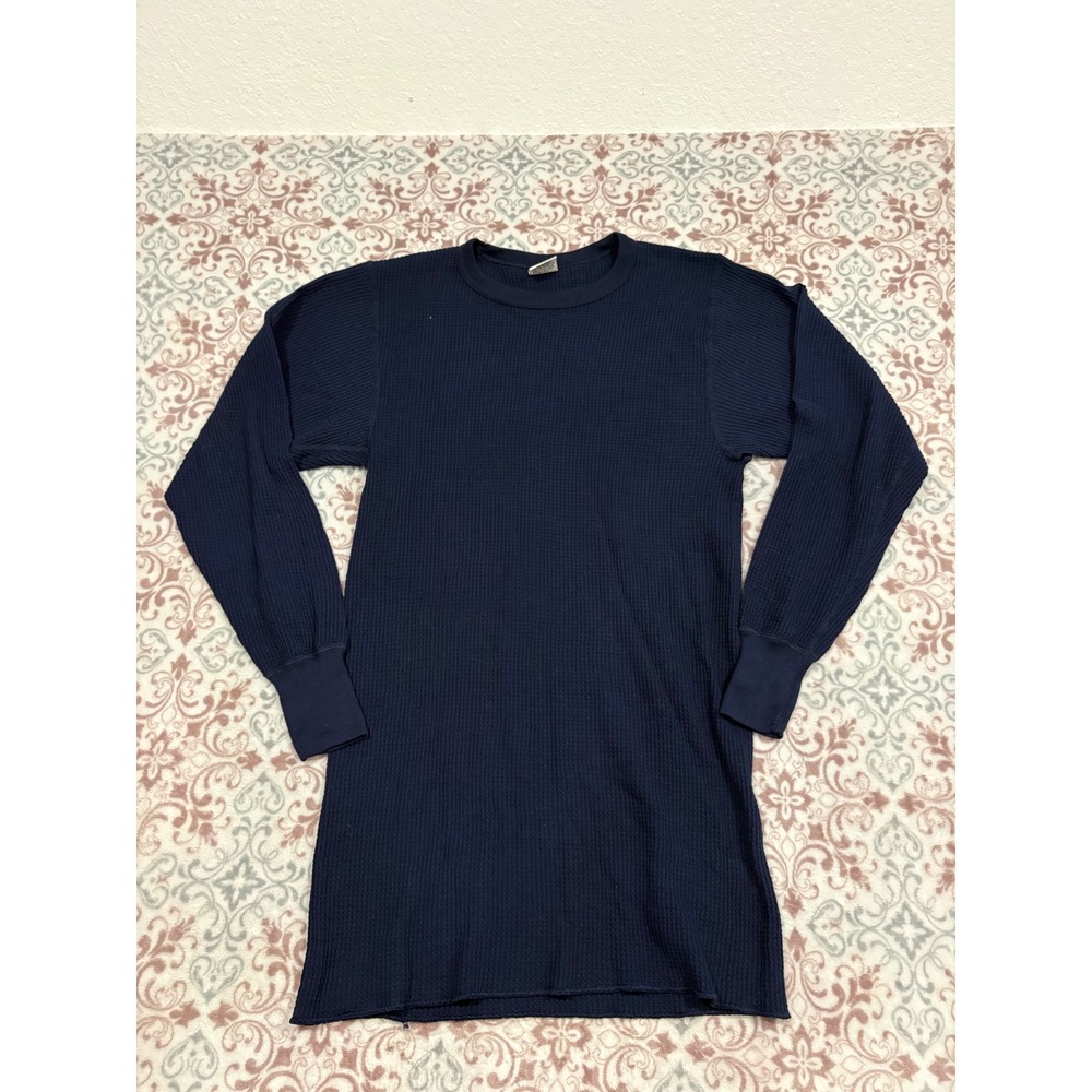 VTG 90s GreatLand Mens Thermal Shirt Large Waffle Knit Long Sleeve Made in USA